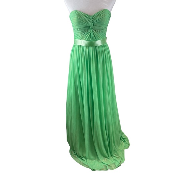 BETSY & ADAM Green Tulle Strapless Dress size 4 - Picture 1 of 11